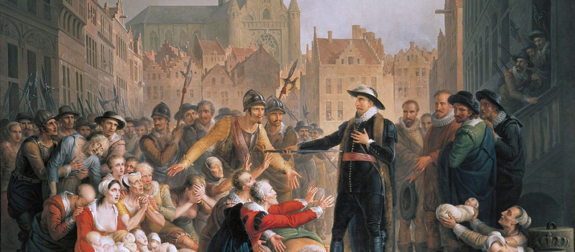 1280px-Burgomaster_van_der_Werf_offers_his_sword_to_the_people_of_Leiden,_by_Mattheus_Ignatius_van_Bree